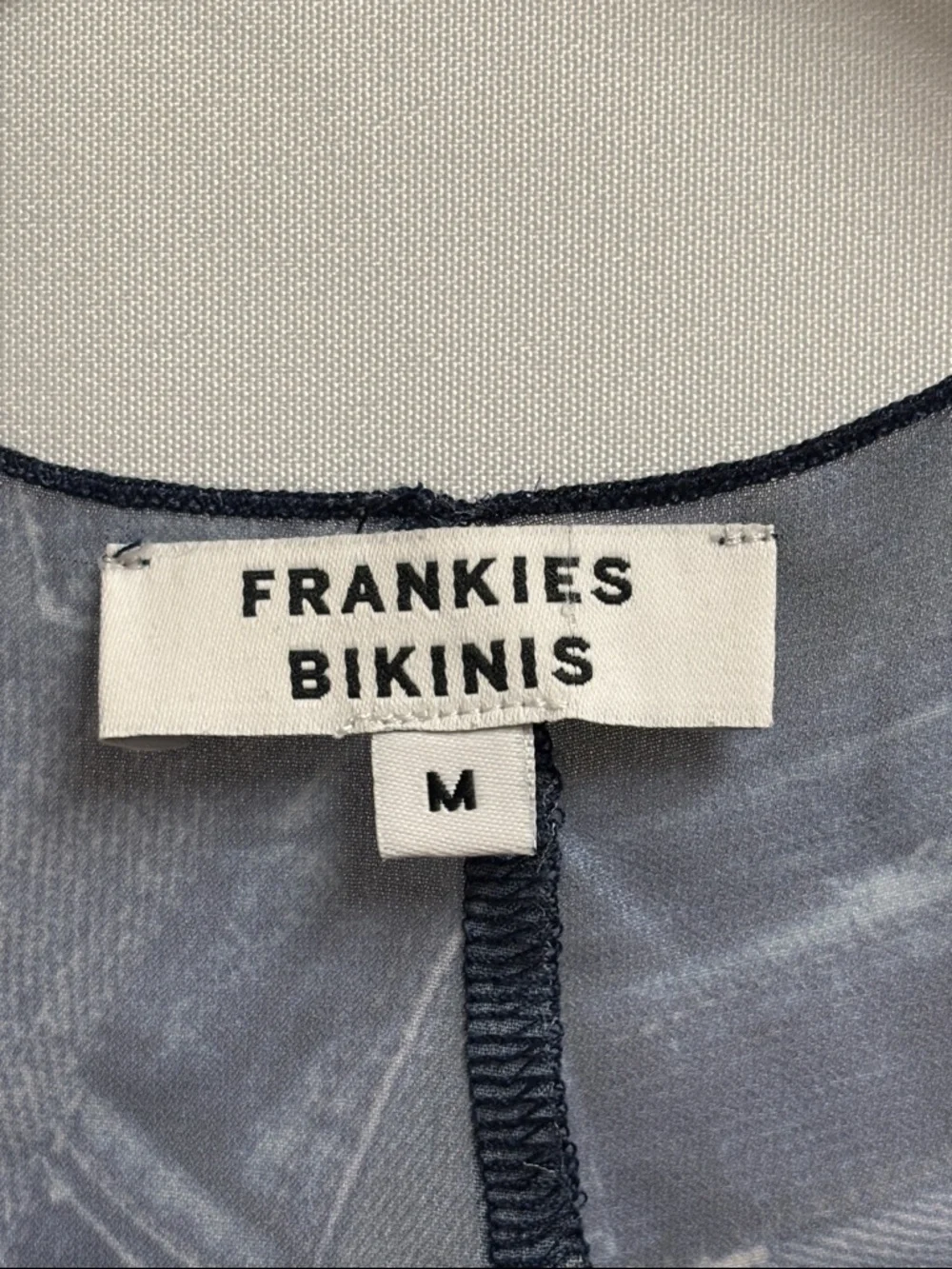Frankies Bikinis Molly Long Sleeve Shirt in Blue Jean Size Medium